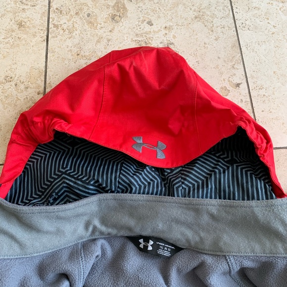 Under Armour Dual Layer Boys Youth YXL Coat Hooded Red Jacket ColdGear Infrared - Picture 3 of 12